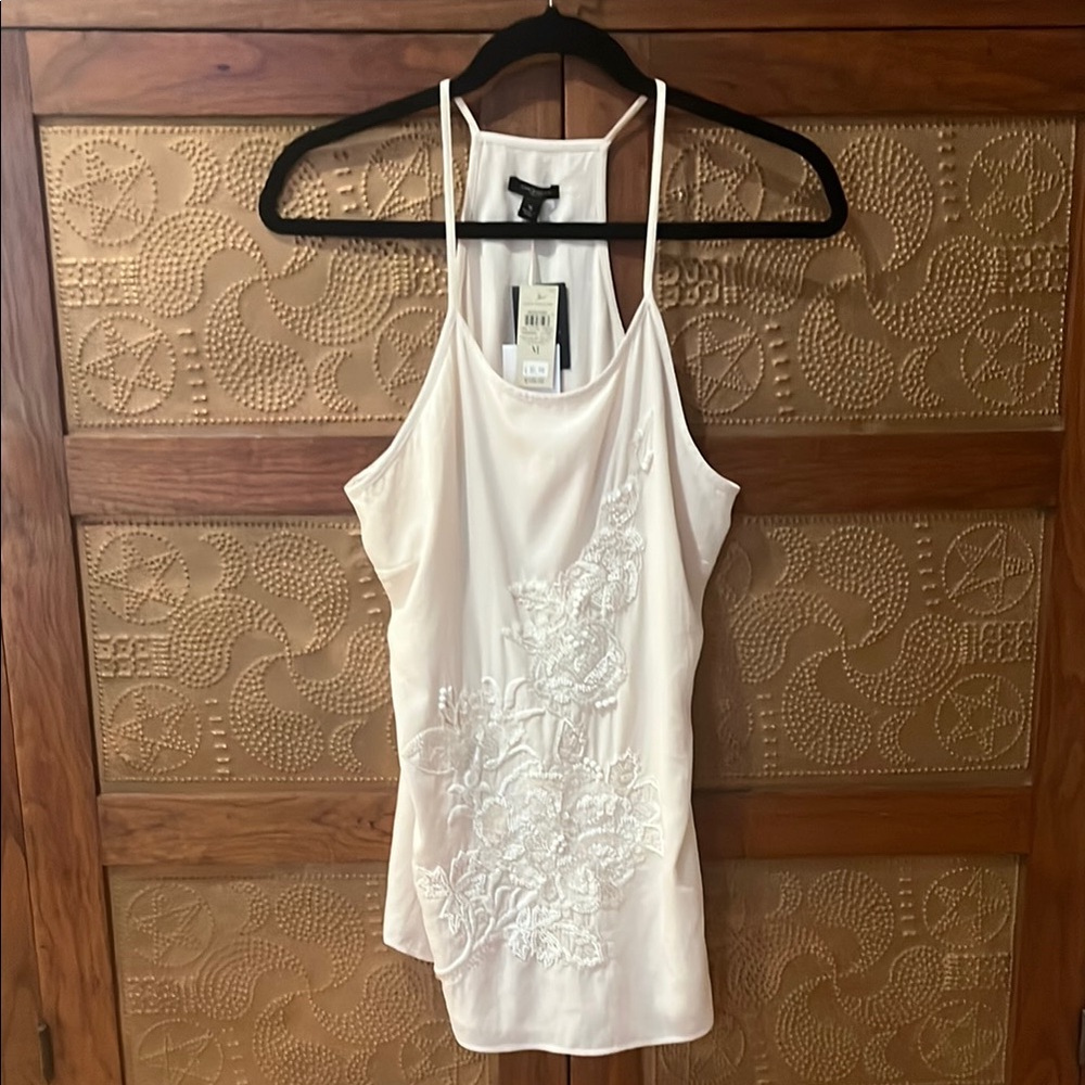 Ann Taylor Cream Embroidered Camisole